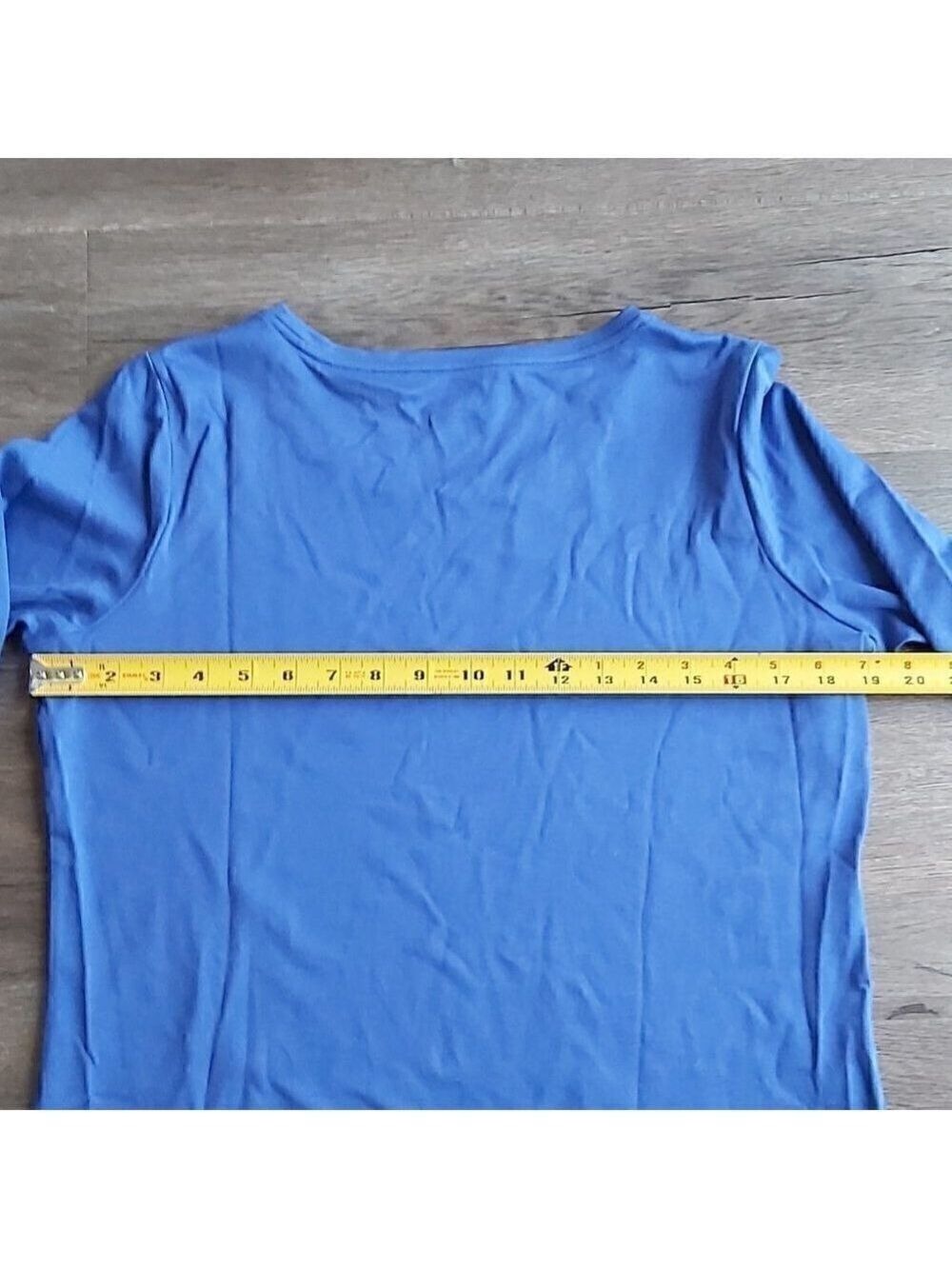 L.L. Bean 100% Supima Cotton 3/4 Sleeve Royal Blue Top - Size Small Petite - Picture 3 of 7
